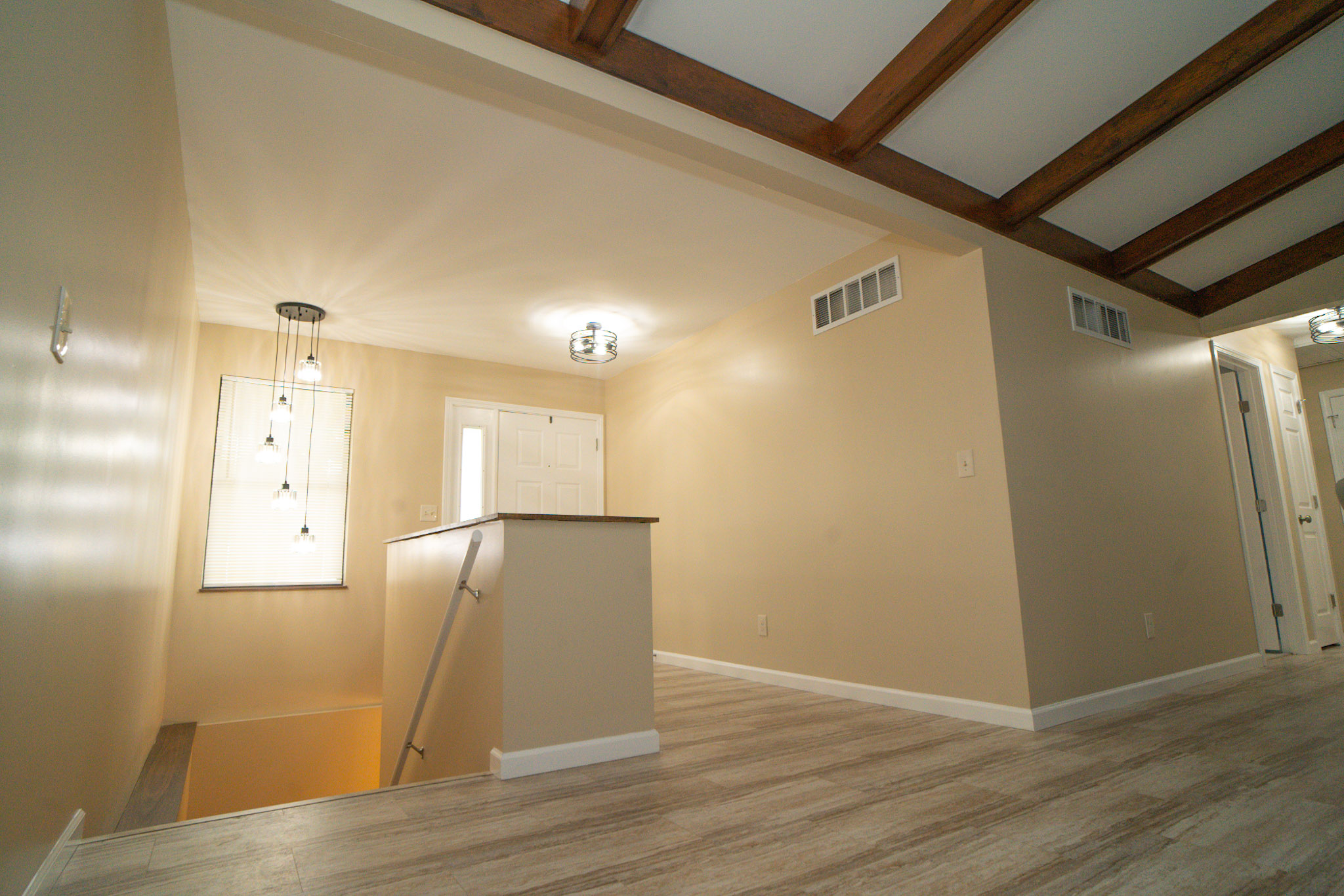 Finished basement with luxury vinyl plank flooring in St. Louis, MO